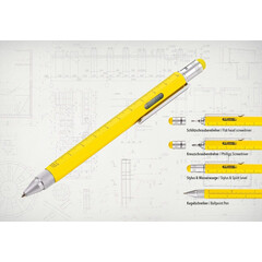 Многофункционална метална химикалка TROIKA CONSTRUCTION, жълта PIP20/YE