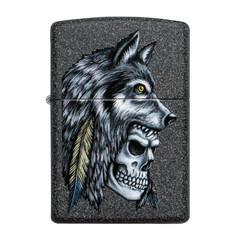 Запалка Zippo, Wolf Skull Feather Design 29863