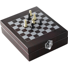 Комплект аксесоари за вино и шах в луксозна дървена кутия 6832-11