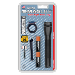 Фенер Mini MAGLITE®2-Cell AA черен промоблистер с филтри M2A01C