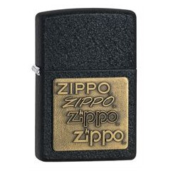 Запалка Zippo, Black Crackle Gold Zippo Logo 362