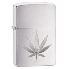 Запалка Zippo, Chrome Marijuana Leaf Design 29587