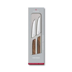 Комплект ножове за стек Victorinox Swiss Modern, два броя, 12 см, орех 6.9000.12G