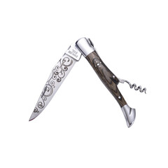Сгъваем нож LAGUIOLE FOLDABLE KNIFE GREY PAKKA CORKSCREW, с тирбушон, сив 40269002