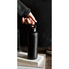 Бутилка за вода двустенна Kambukka Reno Insulated с капак 2 в 1 Twist, 500 мл, Matte Black 11-05020
