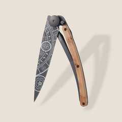 Джобен нож Deejo Deejo 37g, Juniper wood / Esoteric 1GB000113