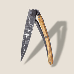 Сгъваем нож Deejo 390g, Olive wood / Terra Incognita 3GB000054
