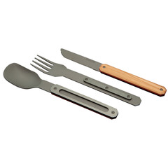 Комплект за хранене Akinod Straight Cutlery 12H34, Titanium, G10, Olive Wood A01T00001