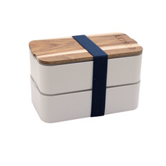 Кутия за храна и чанта Akinod Bento + Lunch Bag 11h58, White / Blue Jeans