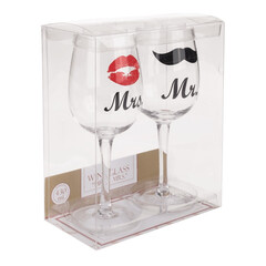 Комплект чаши за вино Mr. & Mrs., 430мл