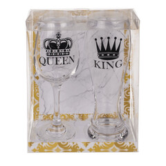 Комплект две чаши за вино и бира King & Queen
