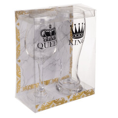 Комплект две чаши за вино и бира King & Queen