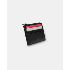 Кожен калъф за кредитни карти Swissbags, с цип, черен