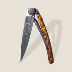 Джобен нож Deejo 37g, Orange camo / Trout