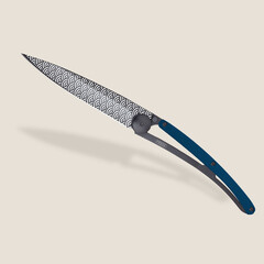 Джобен нож Deejo 37g, Blue aluminium / Clouds
