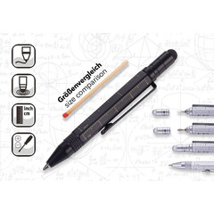 Многофункционална метална химикалка TROIKA LILIPUT TOOL PEN, черна