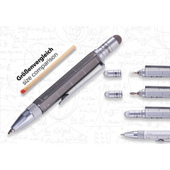 Многофункционална метална химикалка TROIKA LILIPUT TOOL PEN, сива