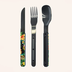 Комплект за хранене Akinod Straight Cutlery 12H34, Toucan