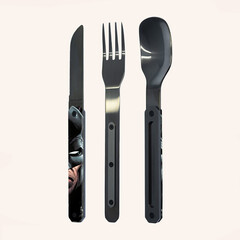 Комплект за хранене Akinod Straight Cutlery 12H34, Batman