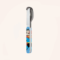 Комплект за хранене Akinod Straight Cutlery 12H34, Superman Vintage