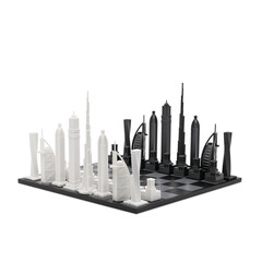 Шах Skyline Chess - Dubai Edition, дървено игрално поле
