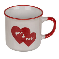 Комплект керамични чаши "Love" & "You and Me", 330 мл