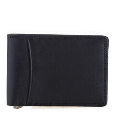 Кожен портфейл с щипка за пари Mywalit Black Blue