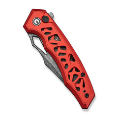 Джобен нож CIVIVI Anaaki Aluminum Red / Damascus