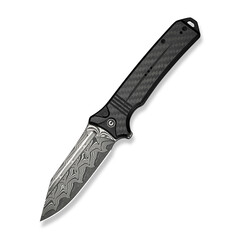 Джобен нож CIVIVI Neurohaptic Carbon Fiber Overlay/ Black G10 Handle / Damascus