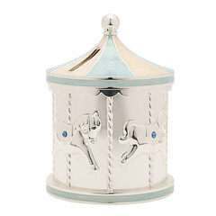 Касичка Bambino Carousel, посребрена, синя