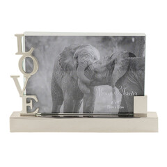 Посребрена фоторамка 15 x 10 см, Love