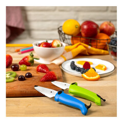 Нож Kuhn Rikon Kinderkitchen, 2 броя, син/зелен