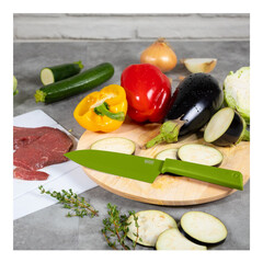 Нож Kuhn Rikon COLORI+ Santoku, зелен