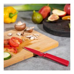 Нож Kuhn Rikon COLORI+ Paring Knife, гладко острие, червен