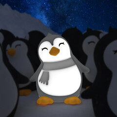 Акумулаторна нощна лампа Dhink® - Penguin
