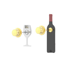 Значка Metalmorphose Fashion Wine & Wineglass