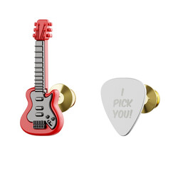 Значка Metalmorphose Fashion Rock Guitar & Plectrum