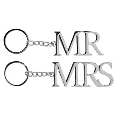 Комплект от два посребрени ключодържателя Amore „Mr & Mrs“