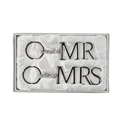 Комплект от два посребрени ключодържателя Amore „Mr & Mrs“