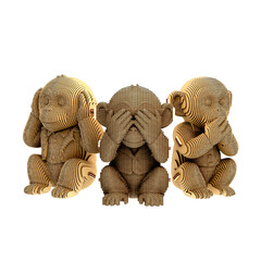 Картонен 3D пъзел CARTONIC MONKEYS TRIO