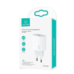 Бързо зарядно устройство USAMS T34 US-CC118 20W USB-C PD3.0 Fast Charging Port