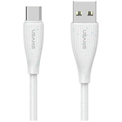 Кабел за бързо зареждане и данни USAMS US-SJ714 USB-C - USB-A 18W  1 метър, бял