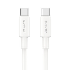 Кабел за бързо зареждане и данни USAMS SJ763 U90 60W Type-C To Type-C, 1 метър, бял