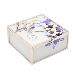 Стъклена кутия Sophia Purple Butterfly/Flowers