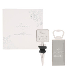 Комплект отварачка и стопер за бутилки Amore Mr & Mrs