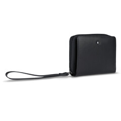 Кожен портфейл Bugatti Black Magic, с цип и каишка, черен