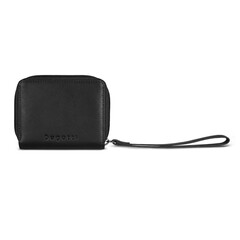 Кожен портфейл Bugatti Black Magic, с цип и каишка, черен