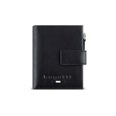 Кожен портфейл за карти Bugatti Romeo, мини, черен