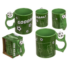 Керамична чаша Football с въртяща топка на дръжката, 350 мл