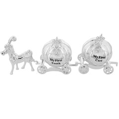 Посребрен комплект за спомен "My First Tooth/Curl"